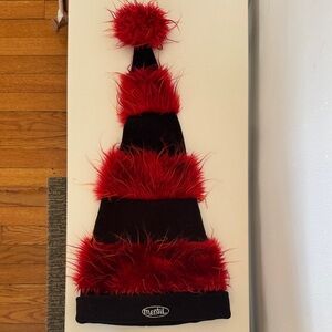 Mental Red and Black Furry Hat